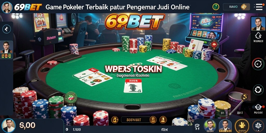 Tampilan gameplay Poker yang mendebarkan di 69BET.