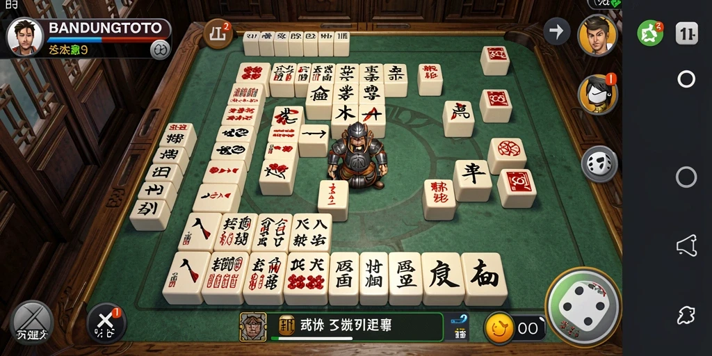 Tampilan gameplay menarik dari BANDUNGTOTO dengan ubin Mahjong berwarna-warni.