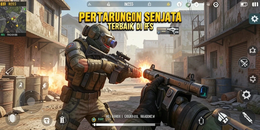 Tangkapan layar menampilkan aksi seru dalam game FPS.