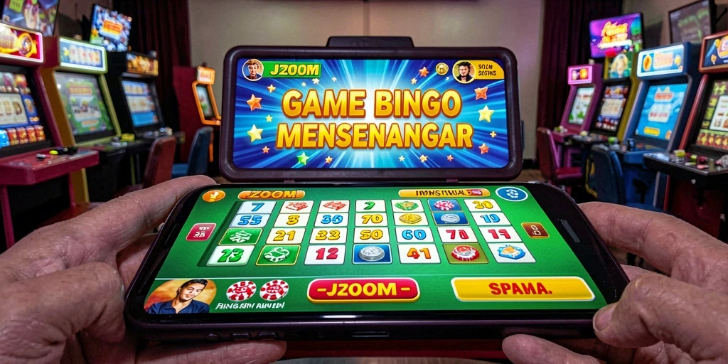 Screenshot dari gameplay J200M menunjukkan keseruan bermain Bingo.