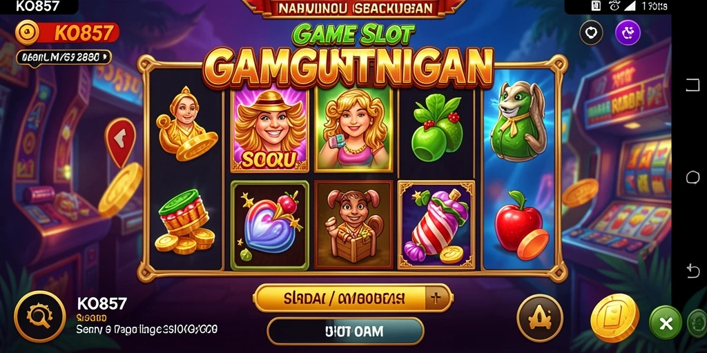Screenshot gameplay KO857 yang menampilkan beragam tema Slot yang menarik.