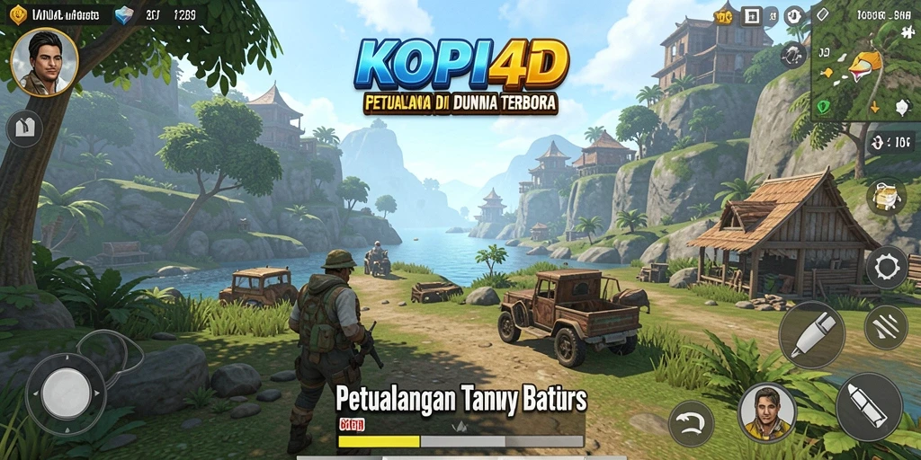 Screenshot gameplay KOPI4D dengan suasana dunia terbuka yang luas.