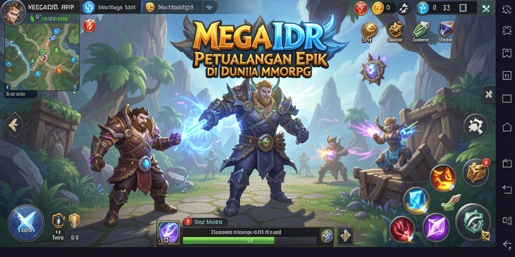 Tampilan gameplay <strong>MEGAIDR</strong> yang memukau saat bertarung di dunia MMORPG.