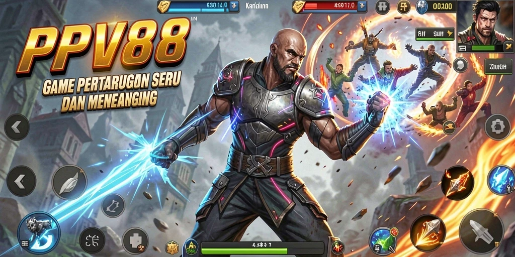 Screenshot gameplay PPV88 menampilkan pertarungan intens antara karakter yang beraksi.