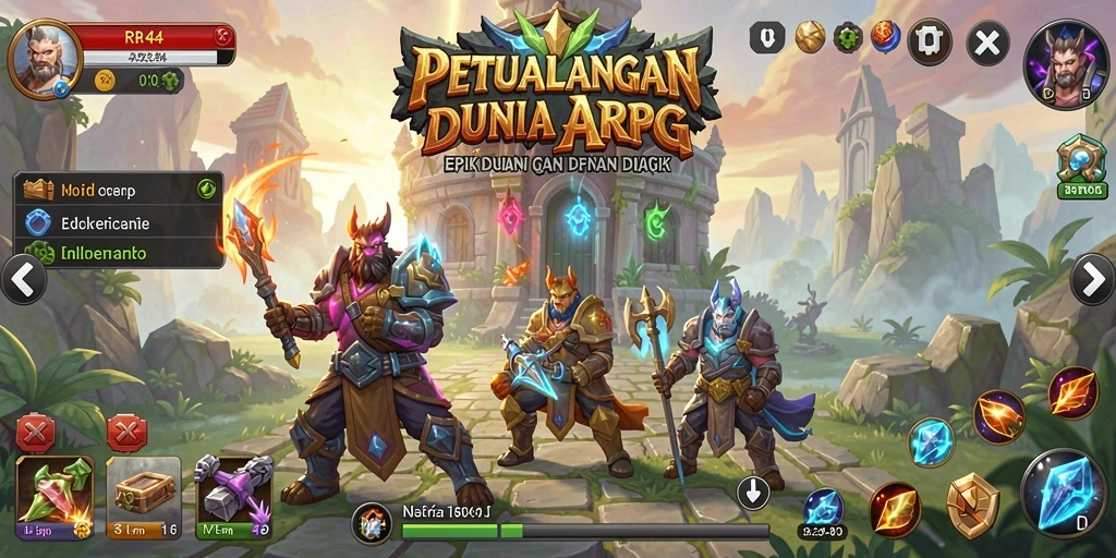 Tampilan gameplay menakjubkan dari petualangan ARPG RR44.